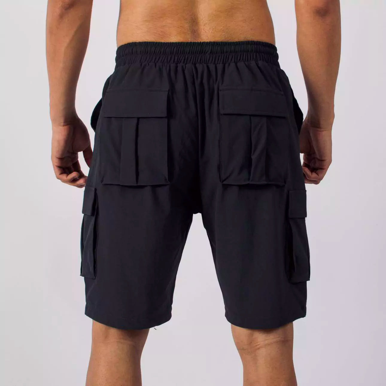 Solid Classic Cargo Shorts Stretchable and Comfortable Wrinkle Shorts